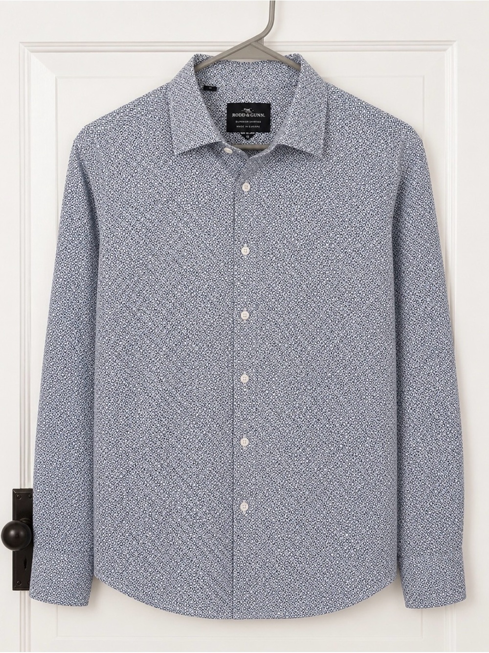 Rodd & Gunn Men's Long Sleeve Button-Up Shirt - Light Blue Pattern size XL